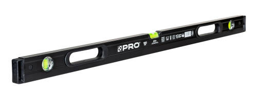 PRO poziomica PRO800 malowana czarna jednostronnie frezowana z uchwytami 40cm PRO-BG040