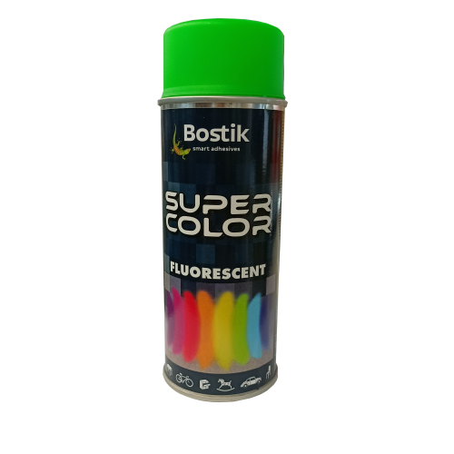 BOSTIK Farba w sprayu fluorescencyjna SUPER COLOR FLUORESCENT zielony 400ML