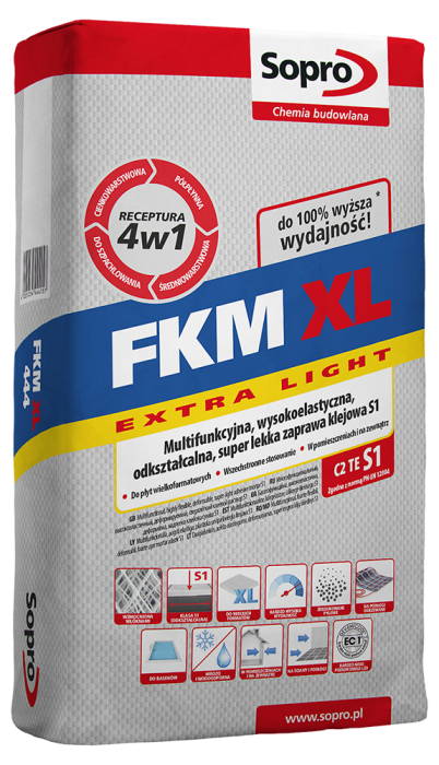 Sopro FKM XL Wysokoelastyczna, super lekka zaprawa klejowa / 15 kg