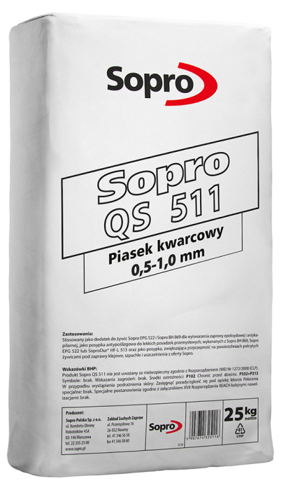Sopro QS 511 Piasek kwarcowy (0,4 - 0,8 mm) / 25 kg