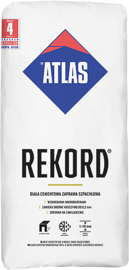 ATLAS Rekord-biała cementowa zaprawa szpachlowa 25 kg