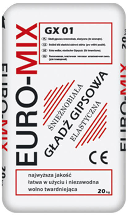 EUROMIX GX-01 Gładź gipsowa elastyczna biała 20 KG
