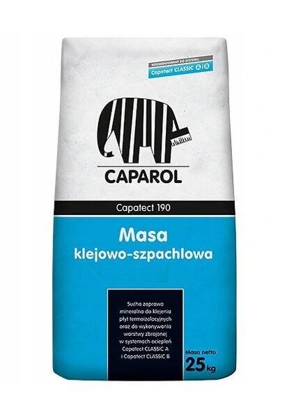 CAPAROL CAPATECT 190 masa szpachlowo klejowa do welny i styropianu szara . 25kg