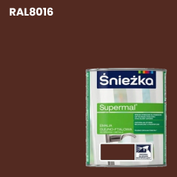 ŚNIEŻKA Emalia Olejno-Ftalowa Supermal Brązowy RAL8016 matowy 0,8L
