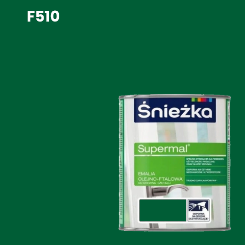 ŚNIEŻKA Emalia Olejno-Ftalowa Supermal Zielony miętowy F510 połysk 0,8L