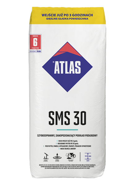 ATLAS SMS 30 - szybkosprawny, samopoziomujący podkład podłogowy 25 kg
