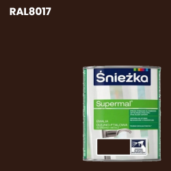 ŚNIEŻKA Emalia Olejno-Ftalowa Supermal Brązowy czekoladowy RAL  8017 matowy 0,8L
