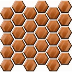 CERAMIKA COLOR/BIANCA cooper glass hexagon mosaic g1 25x25,8 szt
