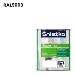 ŚNIEŻKA Emalia Olejno-Ftalowa Supermal Biały RAL 9003 połysk 0,8L